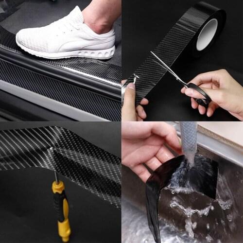 Carbon Fiber Sticker Strip Tape Anti Scuff Protection Film Sticker Universal Car Auto Door Edge Anti Scratch Collision