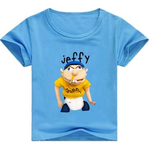 Summer Funny Jeffy Youth Print T Shirt Baby Boys Tshirt Kids Girls Short Sleeve T-Shirts Cute Tops Cartoon Tees Children Clothes