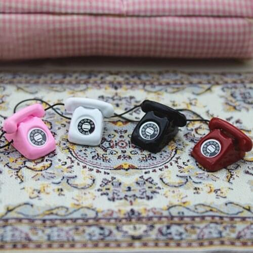 Mini Fixed Telephone Dollhouse Miniature Scene Model Dollhouse Accessories