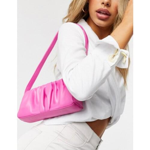 Fashion Fold Small Square Bag For Women Solid Color Top Handle Bag Vintage Lady Shoulder Bags Soft Female Handbag Luxury Bags