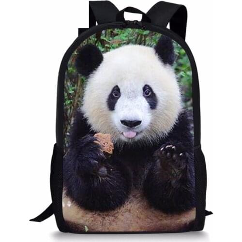 Animals 3D Panda Print Men Backpack Boys Girls School Bags Primary School Students Backpack Children Travel Schoolbags bear 3D