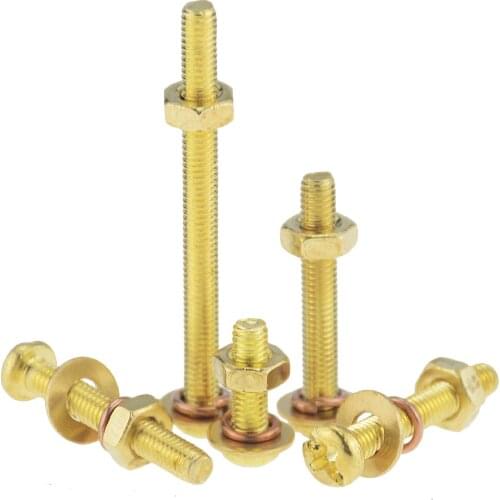 20 Set M3 Copper Round Head Screw Nut Set Combination Screw Pan Head Cross Machine Tooth Screw M3x10 M3x12 M3x16 M3x25 M3x35