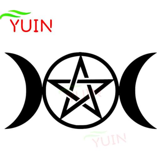 Three-in-one Goddess Vika Five-pointed Star Cartoon Sticker Car Decoration PVC Waterproof Decal Black/white/red/laser/silver