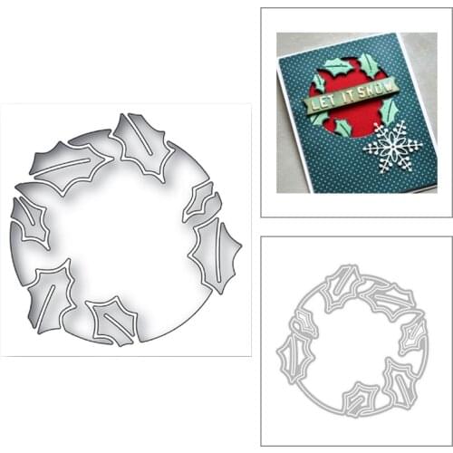 2020 New Round Frame Background and Leaf Embossing Metal Cutting Dies For DIY Scrapbooking Greeting Card Paper Making No Stamps