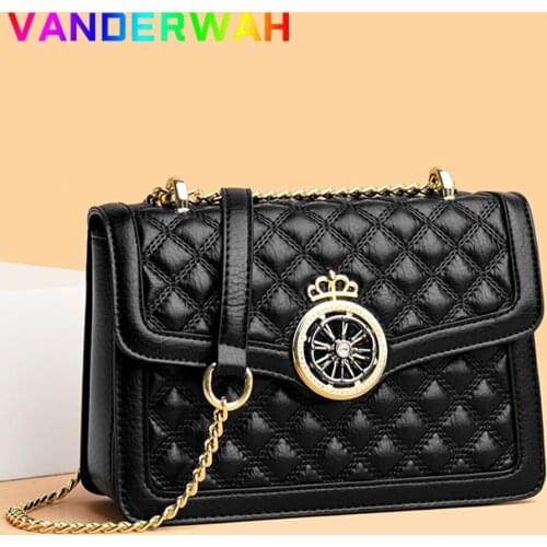 Original Luxury Designer Lady Shoulder Messenger Bag Rhombus Handbag Wallet High Quality Good Luck Chain Bag European Retro Sac