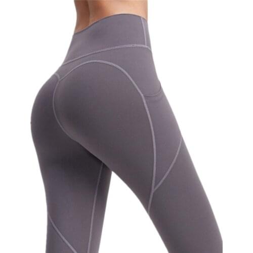 Autumn New High Waist Yoga Pant Women Side Pocket Gym Fitness Workout Legging Elastic Tight Quick Dry Running Sports Legging