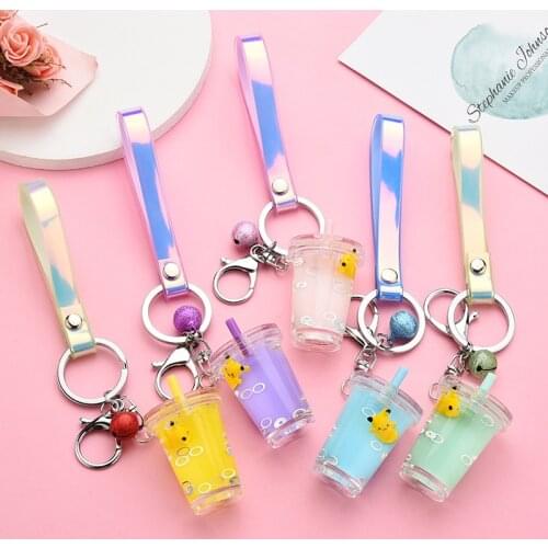 Pokemon Genuine New Kawaii Keychain Anime Peripheral Pikachu Fashion Water Cup Couple Keyring Children Toy Birthday Gift