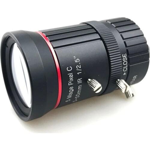 Industrial 5.0 Megapixel 1/2.5" 5-50mm Lens IR C Mount Manual Iris Varifocal CCTV Camera Lens