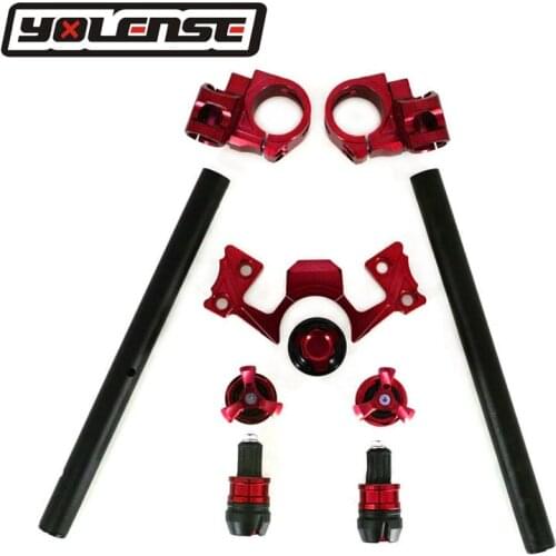 For Kawasaki Ninja 250 300 NINJA300 2013 2014 2015 2016 Adjustable Handlebars Clip On Bar Ends Fork Adjusters Yoke Nut Guard Pad