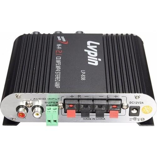 Lvpin838 Subwoofer 2.1 Channels Super Bass HiFi 12V CD MP3 MP4 Stereo Radio Amplifier for Car Аудио для авто automotivo