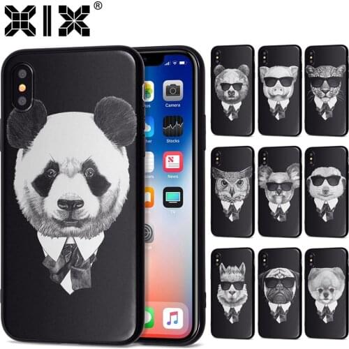 Cute Animals Design Cover for iPhone 11 Pro Max Case X XS Max 6 6S 7 8 Plus Soft Black Silicone Fundas Coque for iPhone XR Case