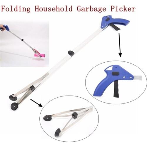 Folding Household Garbage Picker Alloy Trash Grabber Waste Leaves Pick Cleaning