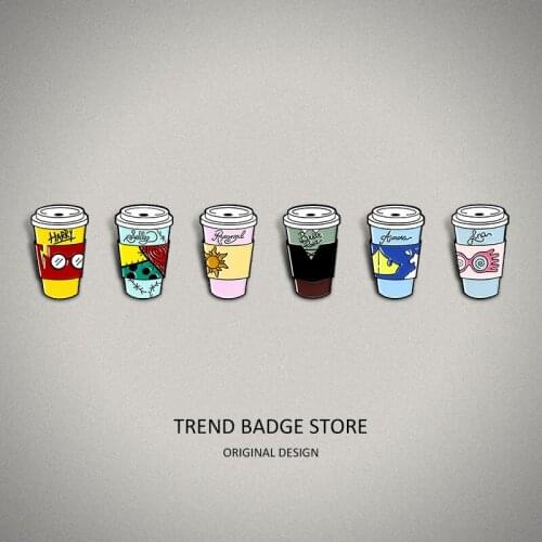 Cartoon independent packaging funny milk tea womens accessories Enamel Pins Bag Badges Brooches clothes label pin