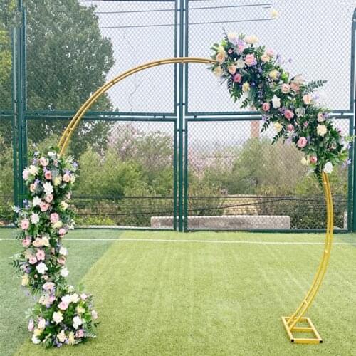 Wrought Iron Wedding Mariage Backdrop Arch Stand Birthday Party DIY Decoration Stage Circle Outdoor Background Flower Frame