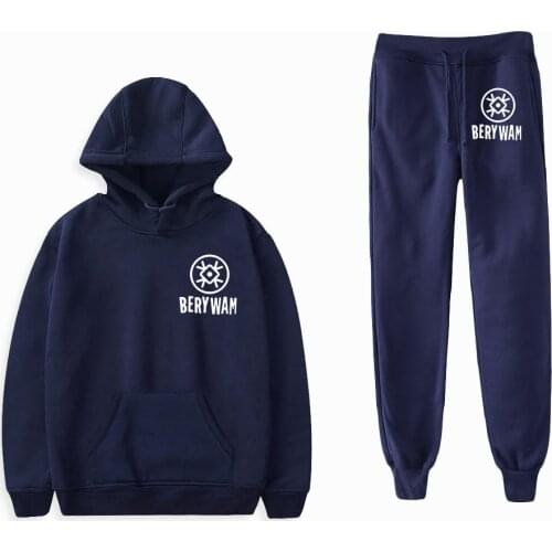 WAWNI Berywam Hoodies Sweatshirts Two Piece Suit Cotton Popular Cosplay Pullover Pants Harajuku Wtreetwear Sets Loose Clothes