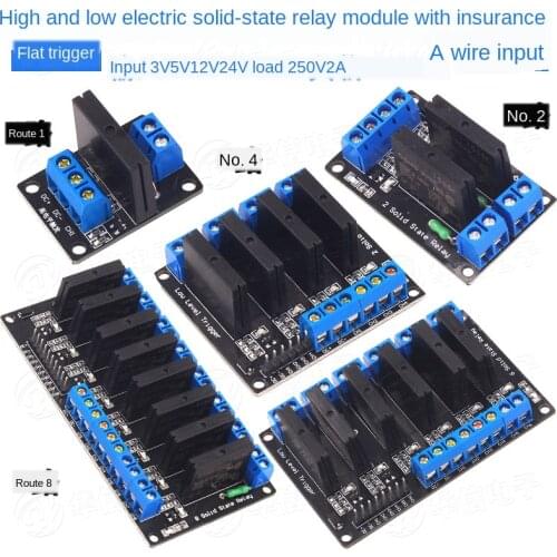 5V Solid State Relay 5V Module 1 2 4 6 8 Way 5V12v24v High and Low Trigger 250v2a DC 8 Way