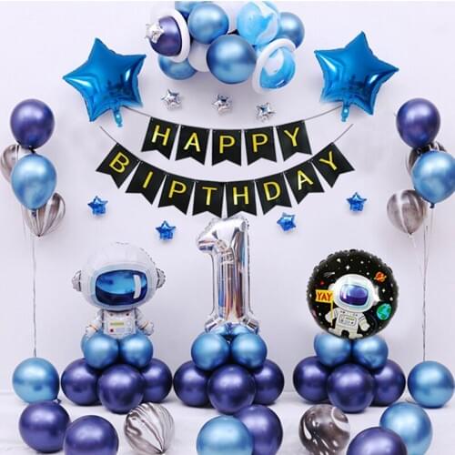 Outer Space Party Astronaut balloons Rocket Foil Balloons Galaxy Theme Party Boy Kids Birthday Party Decor Favors helium globals