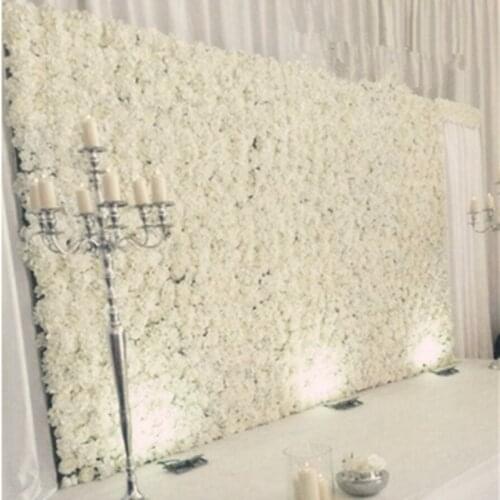 Upscale White Simulation Rose Peony Flower Wall Row 40x60CM Panel for Wedding Backdrop Decoration 20 Colors Available