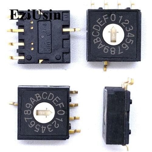 0-9 10 Rotary Coding Knob Switch SMD 5pins 0mm Shank 3:3 PCB Switching RM4AF-10R