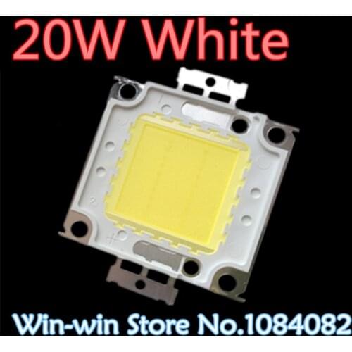 1pcs 20W LED CHIP 20W White Integrated High Power Lamp Beads White 600mA 32-34V 1600-1800LM 24*40mil Taiwan Huga Chip