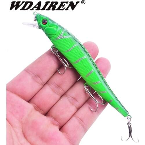 WDAIREN Minnow Fishing Lures Wobbler Crankbaits ABS Artificial Hard Baits For Bass Fishing Tackle With Hooks 3D Printing Pesca
