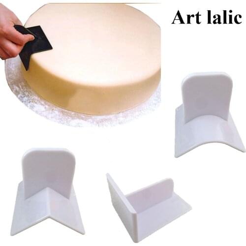 3 Shape of Fondant Cake Smoother Side Polisher Smooth Tool Round Edge Rectangular Plastic for Home DIY Baking Tool Art lalic