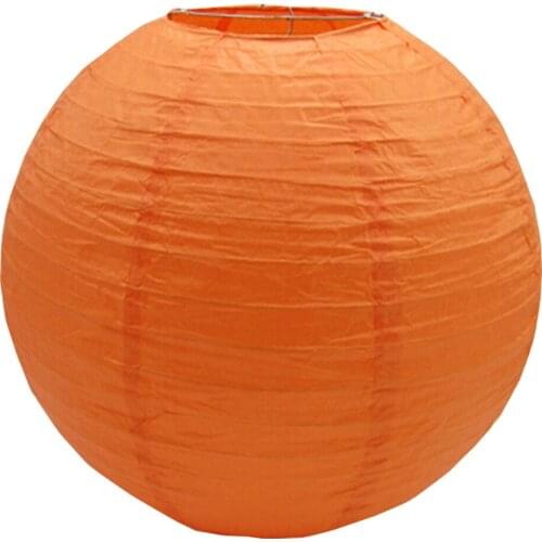 10pcs salmon orange Round Paper Lantern Halloween decorative Lamp Cover