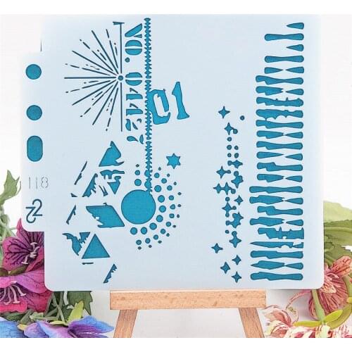 13x14cm Line apocalypse Scrapbook Stencils Spray Plastic Mold Shield DIY Cake Hollow Embellishment Printing Lace Ruler Valentine