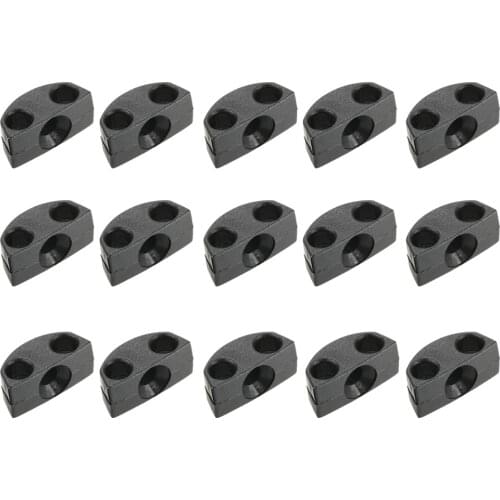 15pcs/set Black Deck Line Guide Marine Fitting Boat Canoe Kayak Accessories