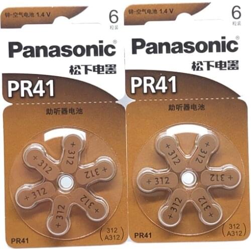 18pcs/lot New Original Battery For Panasonic PR41 Hearing Aid 312 Deaf-aid Cochlear Button Cell Batteries Audiphone 7.9mm*3.6mm