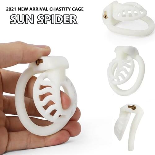 2021 NEW Arrival 3D Sun Spider Male Chastity Device Penis Trainer Cock Cage Cock Ring BDSM Chastity Belt Sex Toys for Men