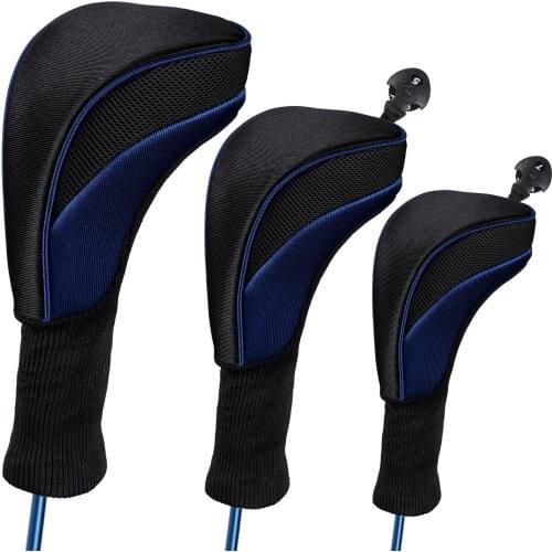 3pcs/set Golf Head Covers Driver 1 3 5 Fairway Woods Headcovers for Golf Club Fits All Fairway and Driver Clubs