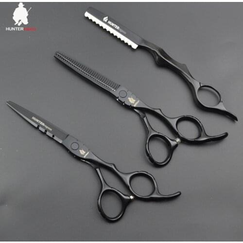 30% OFF HT9153 Professional black Japan Hair Scissors 10 Sets 6 inch Beauty Salons Barber Cutting Thinning Scissors Hairdressing