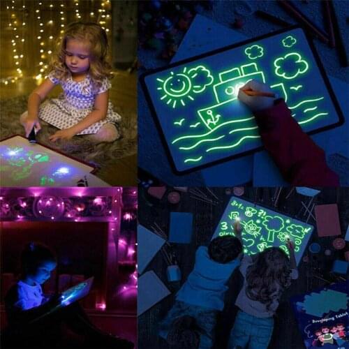 A5 Draw Light Fun Developing Toy Drawing Board Magic Draw Educational Gift Drawing Memo Message Boogie Board