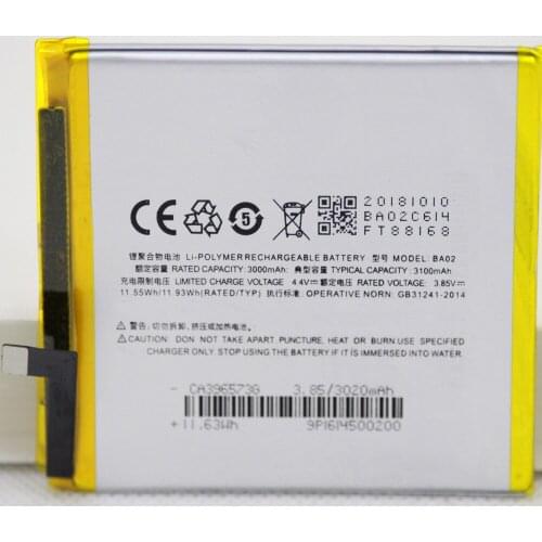 20pcs/lot Battery ForMeizu MeiBlue E BA02 A680Q Battery 3100mAh Compatible MeiBlue E BA02 A680Q
