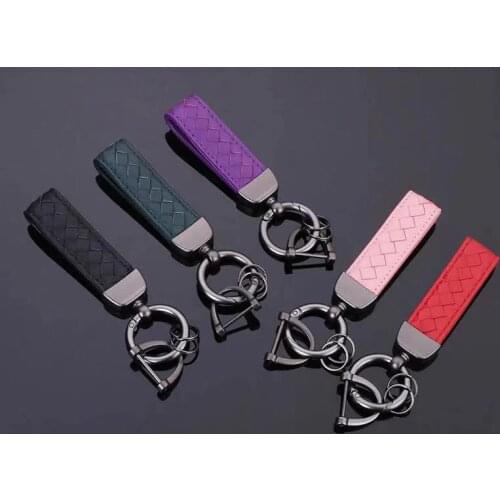 Car keychain men and women handmade sheepskin woven pendant personality creative key chain key ring ring universal