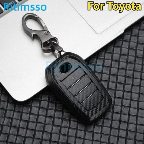 For Toyota Venza Land Cruiser 4 Buttons Carbon Fiber Remote Key Fob Hard ABS Case Cover 2015 2016 2017 2018 2019 2020 2021
