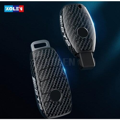 Carbon Fiber Car Remote Key Cover Case Shell Fob For Mercedes Benz A B C E R S Class W204 W212 W176 GLC CLA GLA AMG Accessories
