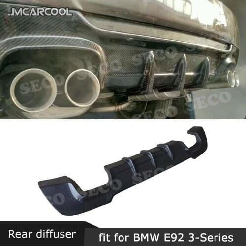 For 3 Series Carbon Fiber Rear Bumper Lip Spoiler for BMW E92 E93 M sport Coupe Convertible 2007-2013 Fins Shark Style Diffuser