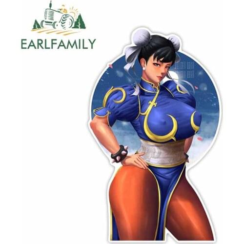 EARLFAMILY 13cm x 8.2cm for The King of Fighters Chun Li Sexy Refrigerator Laptop Car Stickers Bumper Waterproof Windows Decal