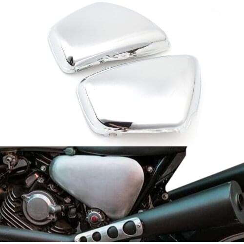 Chrome Left Right Side Battery Fairing Cover Protection Guard For Yamaha XV700 750 1000 1100 Virago 1984- Motorcyle Accessories