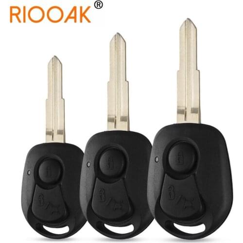 2 Buttons Remote Key Shell Uncut Blade Key Fob Cover Case Replacement For Ssangyong Actyon Kyron Rexton