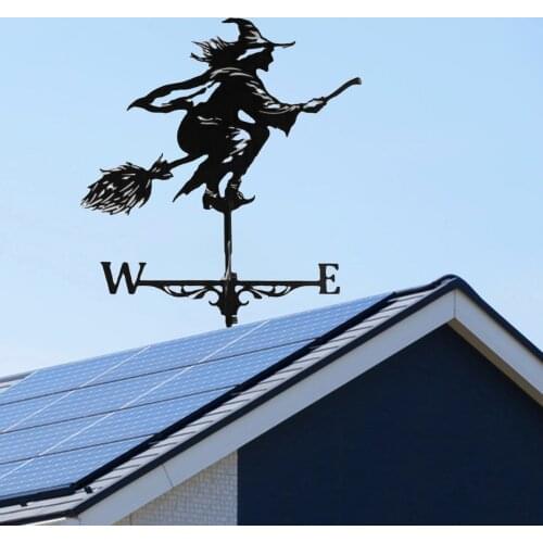 Farm Weather Vane Witch Shape Weather Vane Measuring Tool Garden Yard Decoration Ornaments