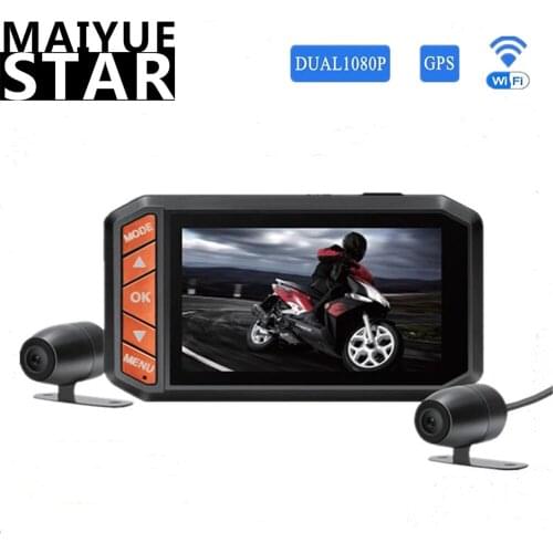 Motorcycle Recorder FHD 1080P Double Dash Cam Moto Video Recorder DVR Moto Camera Bike WiFi Control Loop Video Black Box
