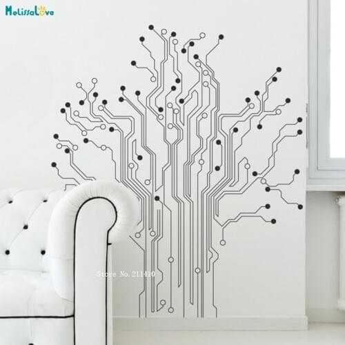 Circuit Tree Wall Sticker New Design Delicate Pattern Home Office Decor Self-adhesive Murals New Design YT3207