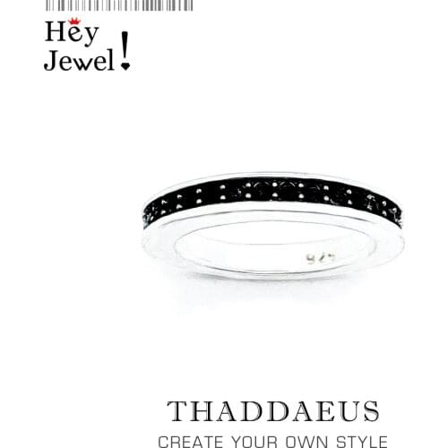 Single Row Black Ring,Europe Style Glam Fashion Good Jewerly For Women,2017 Gift In 925 Sterling Silver,Super Deals