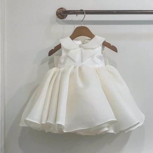 Toddler Butterfly Baptism Dress White Birthday Dress for 1 Year Baby Girl Clothes Party Wedding Bridesmaid Princess Dress Vestid