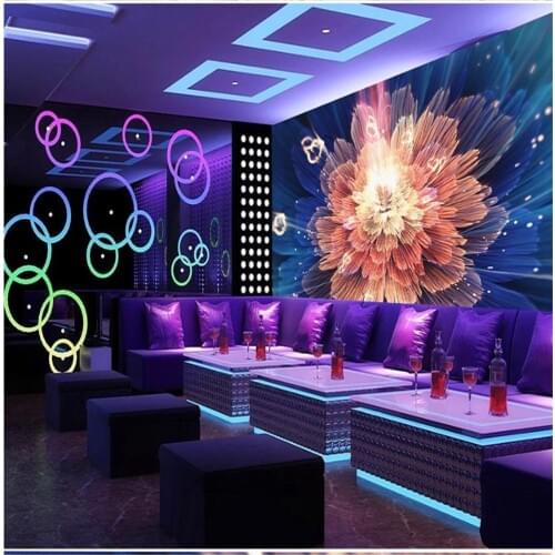 Custom wallpaper for walls 3 d for living room Large flower wallpapers bar front desk KTV background wall