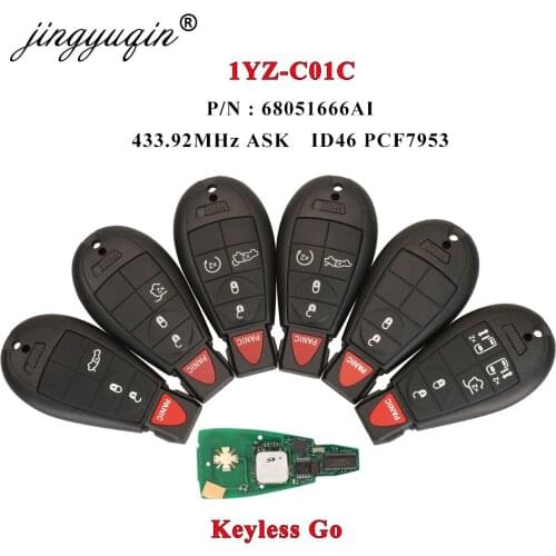 Jingyuqin Remote Car keyless Go Circuit Board For Jeep Grand Cherokee 2009-2013 1YZ-C01C / 68051666AI ID46 PCF7945 Smart key Fob