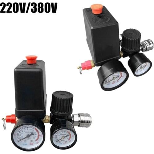 Durable 240V/380V Regulator Duty Air Compressor Pump Pressure Control Switch Air Pump Control Valve 0-180 PSI With Gauge